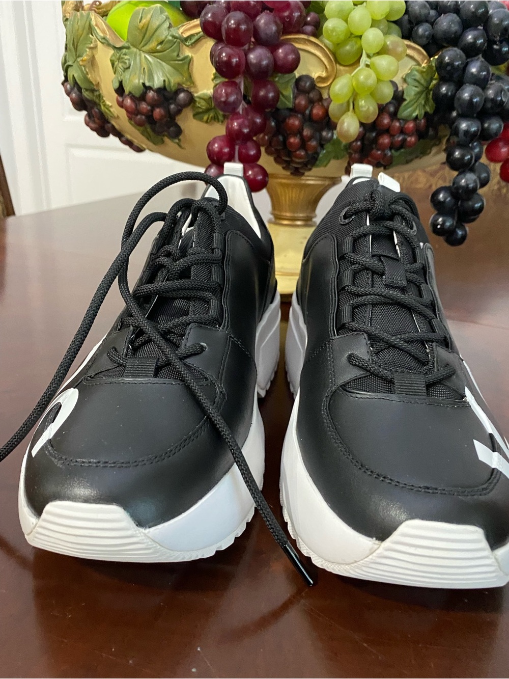 Michael Kors Black & White Logo Platform Sneakers - Picture 2 of 13